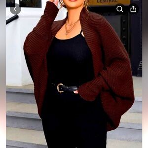 Brown bat wing cardigan